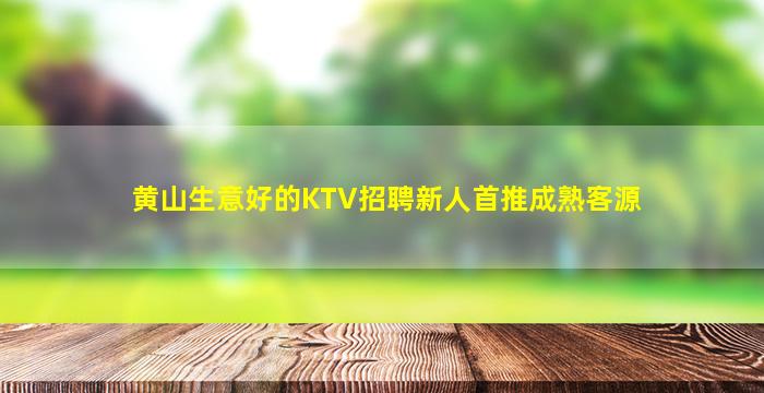 黄山生意好的KTV招聘新人首推成熟客源